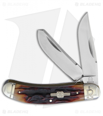 Rough Rider Sowbelly Trapper Knife 3.8" Brown Stag Bone RR1907