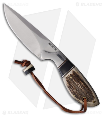 Rough Ryder Stag Skinner Fixed Blade Knife Stag Bone (3.75" Satin) RR2607