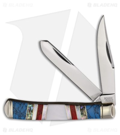 Rough Ryder Trapper Knife 4.12" Blue Stoneworx RR2419