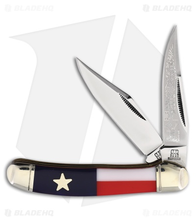 Rough Ryder Copperhead Slip Joint Knife 3" Texas Star Red/Blue Polymer RR2506