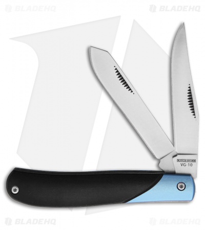 Rough Ryder Mini Trapper Knife 2.75" Black/Blue Aluminum