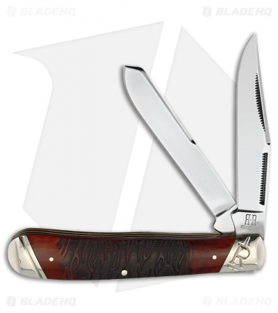 Rough Ryder Trapper Knife 4.12" Tiger Stripe Bone RR2218