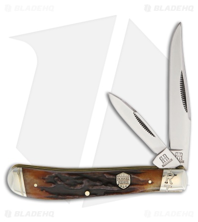 Rough Ryder Mini Trapper Knife 3.75" Brown Stag Bone RR1848