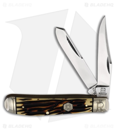 Rough Ryder Trapper Knife 4.12" Brown Tuff Stag RR2365