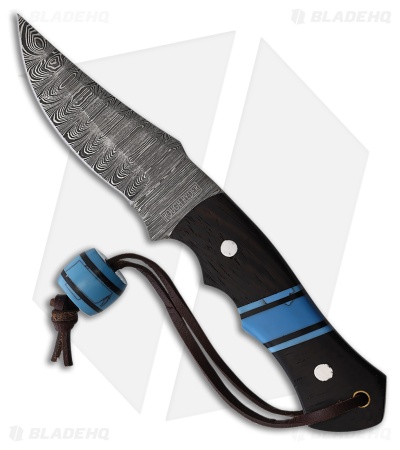 Rough Ryder Fixed Blade Knife Wenge Wood/Turquoise (3.75" Damascus)
