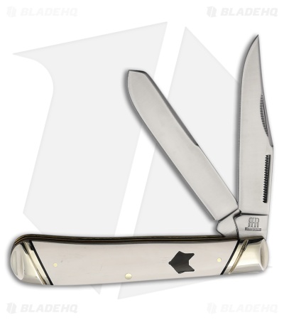 Rough Ryder Trapper Knife 4.1" White Micarta RR2542