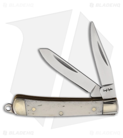 Rough Ryder Trapper Knife 2.13" White Smooth Bone RR2459