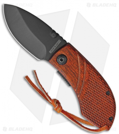 Rough Ryder Liner Lock Knife Brown Checkered Wood (2.5" Black)