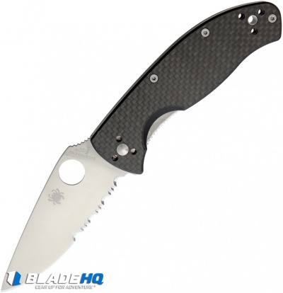 Spyderco Tenacious Folding Knife Carbon Fiber/G-10 (3.375" Satin Serr) C122CFPS