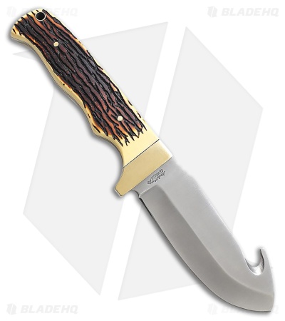 Schrade Uncle Henry 185 Fixed Blade Brown Stagalon (4.25