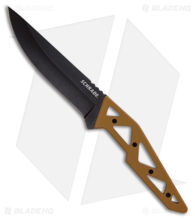 Schrade Frontier Fixed Blade Tan GFN (4.50" Black)