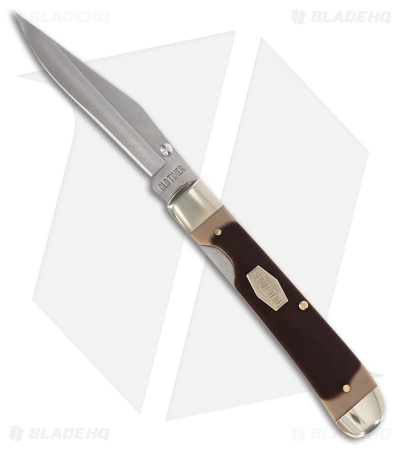 Schrade Old Timer Linerlock Trapper Brown Delrin (3.25" Satin)