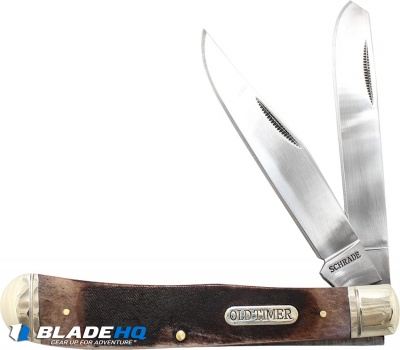 Schrade Old Timer Trapper Knife 4.13" Sawcut Bone 95OTB