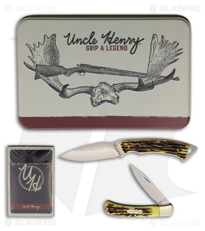Schrade Uncle Hnery Fixed/ Folder Combo W/ Deck of Card