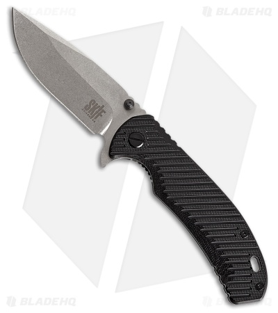 SKIF Knives Sturdy II Frame Lock Knife Black G-10 (3.8" Stonewash)