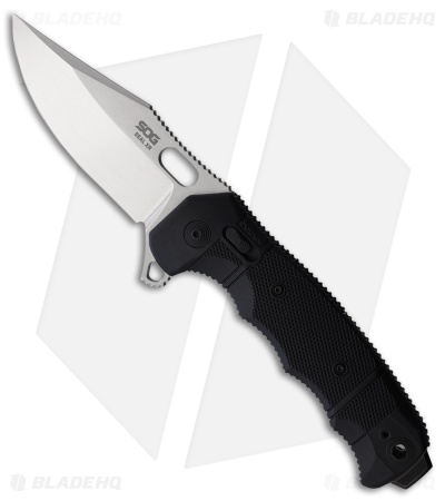 SOG Seal XR Flipper XR-Lock Knife Black GRN (3.9" Stonewash S35VN)