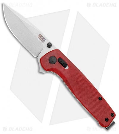 SOG Terminus XR Lock Knife Crimson Red G-10 (3" Stonewash) TM1023-BX