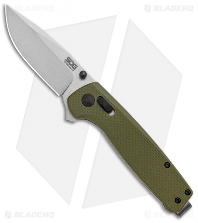 SOG Terminus XR Lock Knife OD Green G-10 (3" Stonewash) TM1022-BX