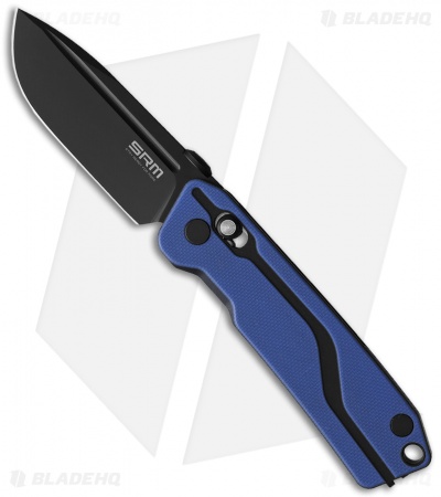 SRM Knives 7228-GI Small Rubik AMBI Lock Knife Blue G-10 (2.75" Black)