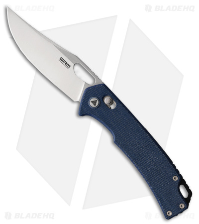 SRM Knives Ambi Lock Knife Blue Micarta (3.5" Satin) 9203-ME