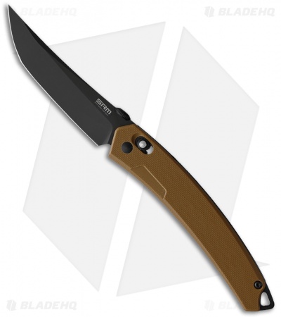 SRM Knives Ambi Lock Knife Tan G-10 (3.5" Black) 9211-GW