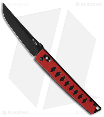 SRM Knives 9215-GV Ambi Lock Knife Black/Red G-10 (3.5