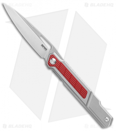 SRM Knives 1421-LT Fantasy Frame Lock Knife TC4 Titanium/Red G-10 (3.6" BB)
