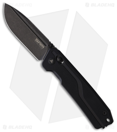 SRM Knives 7228L-GB Rubik AMBI Lock Knife Black G-10 (3.6" Black Stonewash)