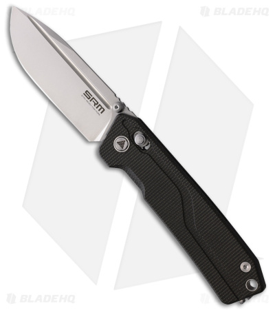 SRM Knives 7228L-MB1 Rubik AMBI Lock Knife Black Micarta (3.6" Satin)