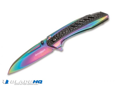 Boker Magnum Rainbow Charcoal Frame Lock Knife (3.125" Spectrum) 01RY313