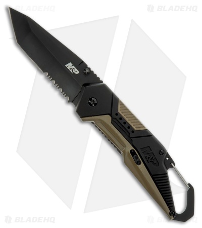 Smith & Wesson MP Repo Linerlock Black/Green Ruberized Al (3.50" Black)