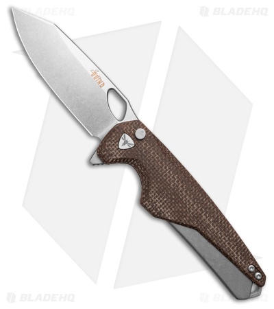 Southern Grind Hornet MagnaCut Button Lock Knife Brown Micarta (3.3