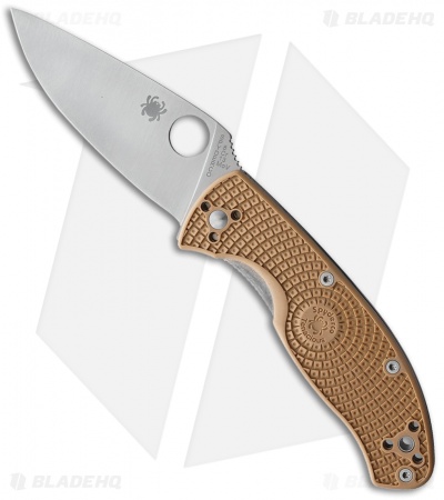 Spyderco Tenacious Lightweight Folding Knife Tan FRN (3.4" Black)