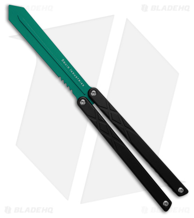 Squid Industries Swordfish Alum Butterfly Balisong Trainer Black (4.75" Teal)