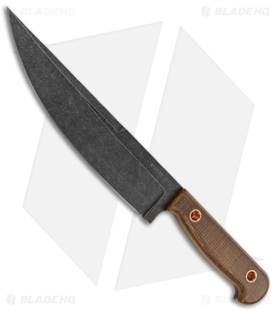 Station IX The Partisan Fixed Blade Knife Brown Micarta (8" Black Stonewash)