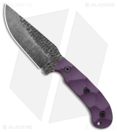 Stroup Knives GP1 Fixed Blade Knife Purple G-10 (4.4" Black SW)