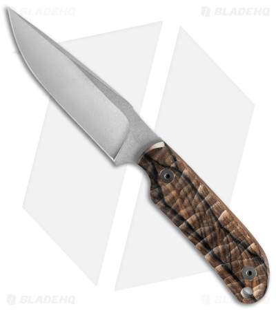 TB Outdoor Commandeur All-Purpose Fixed Blade Knife Brown Tonewood (4.25" SW)