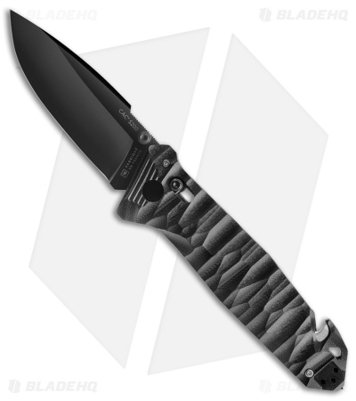 TB Outdoor CAC S200 Bar Lock Knife w/ Glass Breaker Black Polymer (3.7" Black)