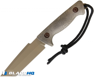 Treeman Knives 19 Delta Fixed Blade Knife Green Micarta (4.5" Coyote)