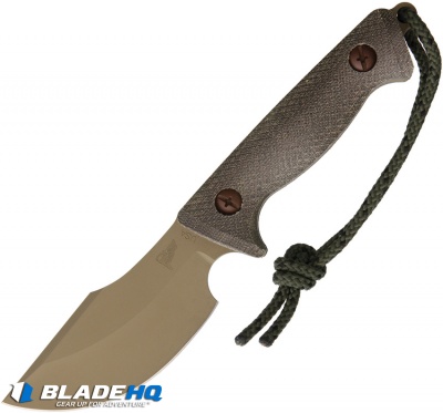 Treeman Combat Knives Path Finder Fixed Blade Knife Green Micarta (4.2" Coyote)
