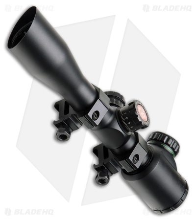 TRUGLO Tactical 4x32mm Illuminated Reticle Scope with Rings - Matte Black