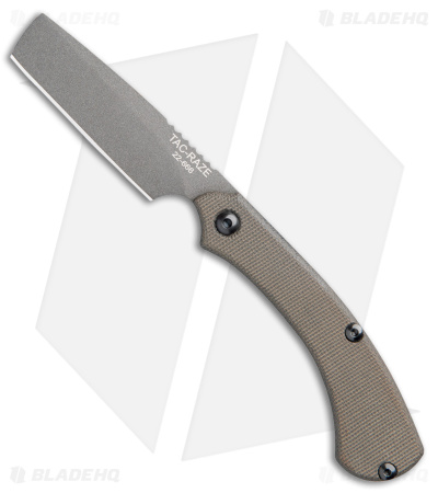 TOPS Tac-Raze  Friction Lock Knife Green Canvas Micarta (3.25" Gray Tungsten)