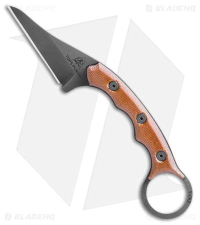 TOPS Knives Poker Fixed Blade Knife Micarta (2.5" Gray) TPKR03