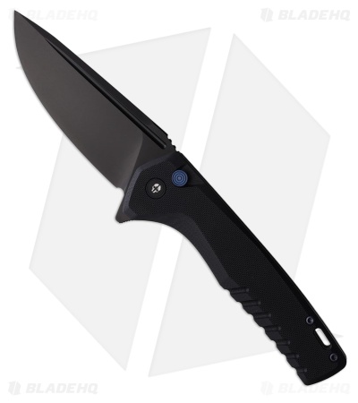Tekto Knives F3 Charlie Button Lock Knife Black G-10/Blue Button (3.8