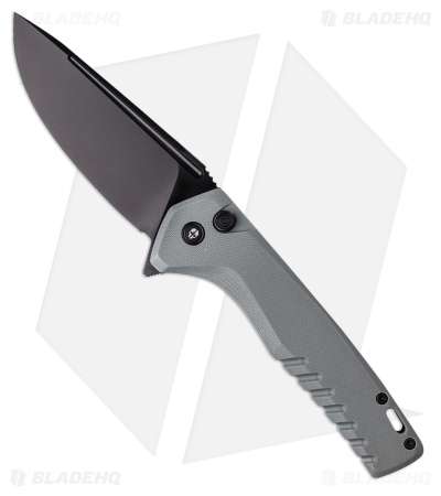 Tekto Knives F3 Charlie Button Lock Knife Gray G-10 (3.8" Black)