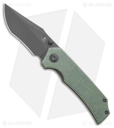 Tenable Knives Fermi Liner Lock Knife Green Micarta (3.1" Gray TiCn)
