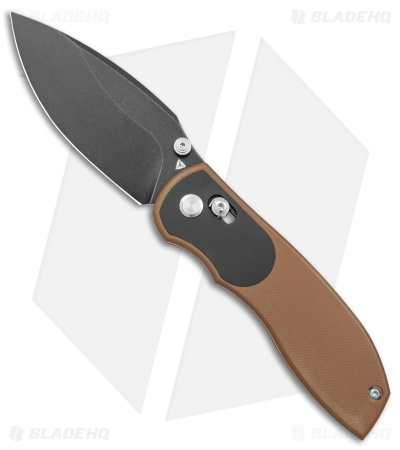 TuyaKnife Big Belly Slide Lock Knife Brown G-10 (3.4" Black SW 154CM)