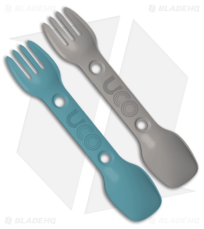 UCO Utility Spork 2-Pack Set W/Cord Stone Blue/Gray GFN (UCO00328)