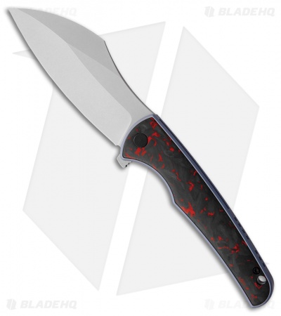 VDK Knives Vice Frame Lock Knife Carbon Fiber/Blue Ti (4" Satin)