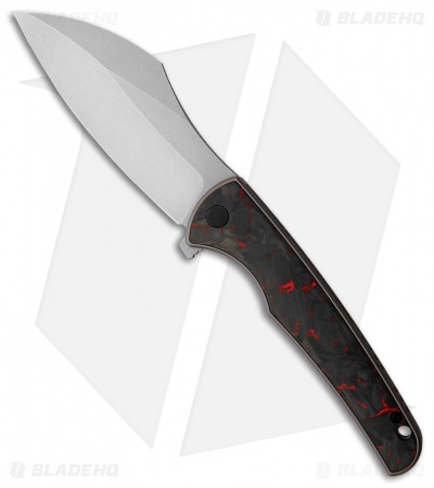 VDK Knives Vice Frame Lock Knife Red Carbon Fiber/Blue Ti (4